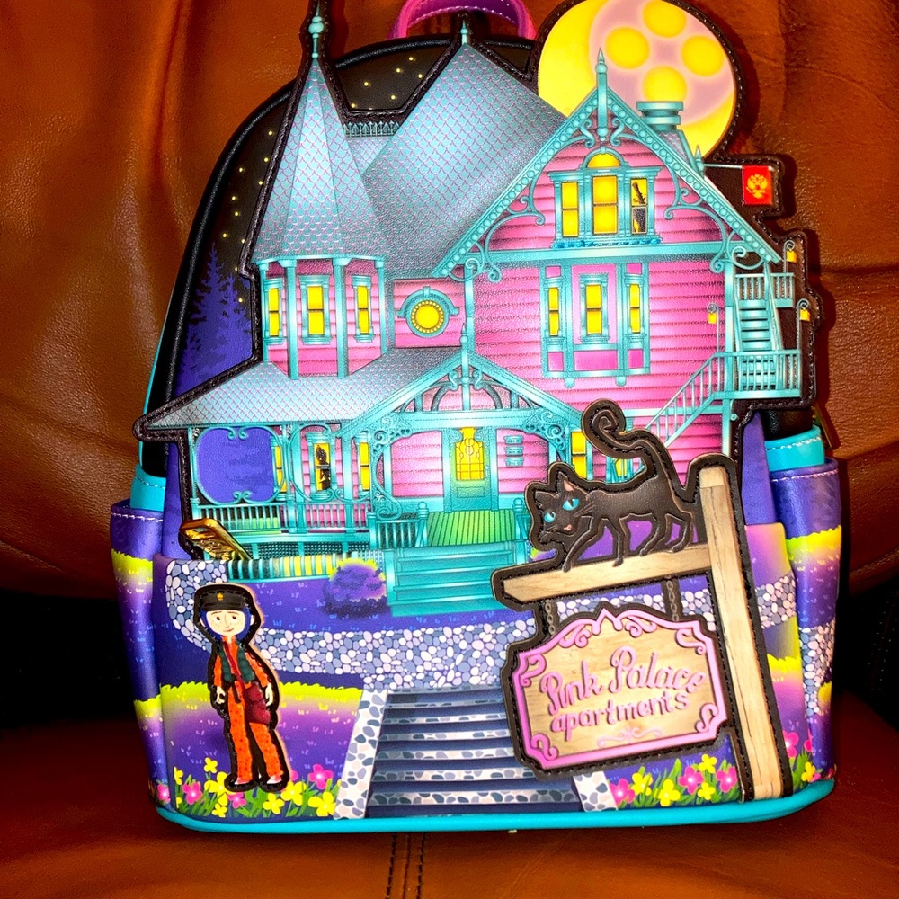 Brand New with tags- Loungefly Laika Coraline Pink Palace Mini backpack